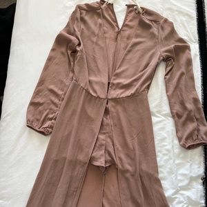 Beige High-Low Romper